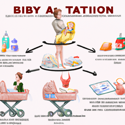 איור גרפי המתאר את ההיבטים הרבים הנלווים להכנה לבואו של תינוק