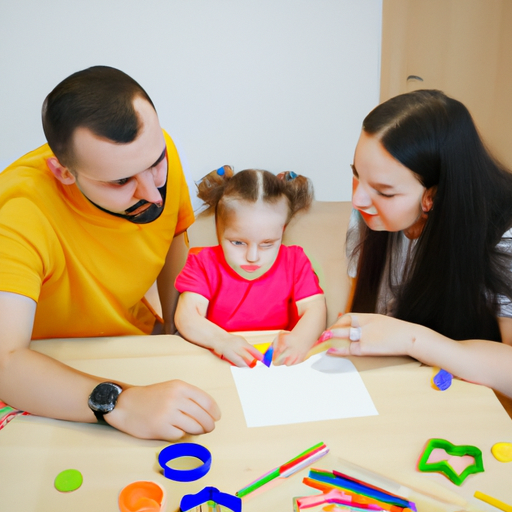 3. תמונה של ילד והורה מתרגלים פעילות טרום-גן בבית